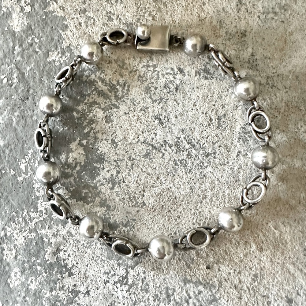 Sterling Ball & Link Bracelet Taxco Vintage